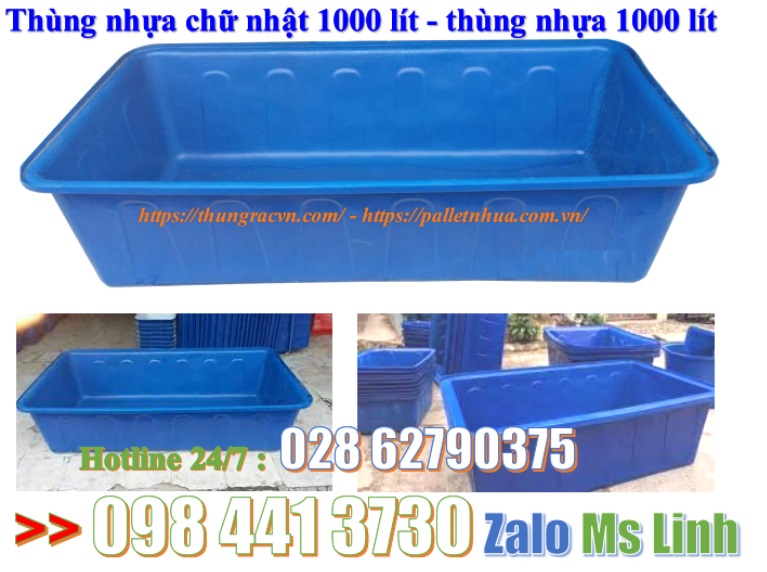 Thùng nhựa chữ nhật 1000 lít