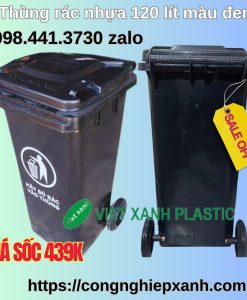 Thùng đựng rác 120 lít màu đen