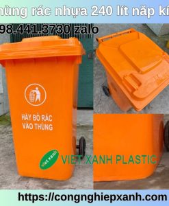 Thùng đựng rác 240 lít màu cam