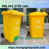 Thùng đựng rác 240 lít màu vàng