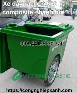 Thung-dung-rac-660-lit-composite-banh-hoi-mau-xanh