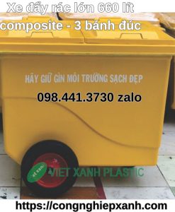 Thung-rac-nhua-660-lit-composite-3-banh-duc-vang