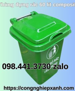 Thung-dung-rac-60-lit-composite-xanh
