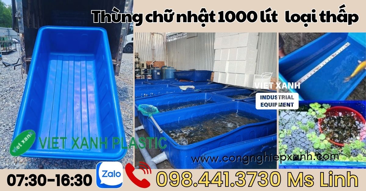 Thùng nhựa 1900 lít chữ nhật