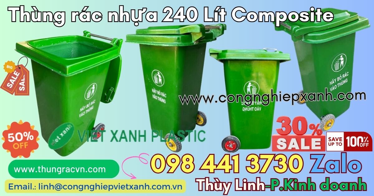 Thùng rác nhựa 240L composite