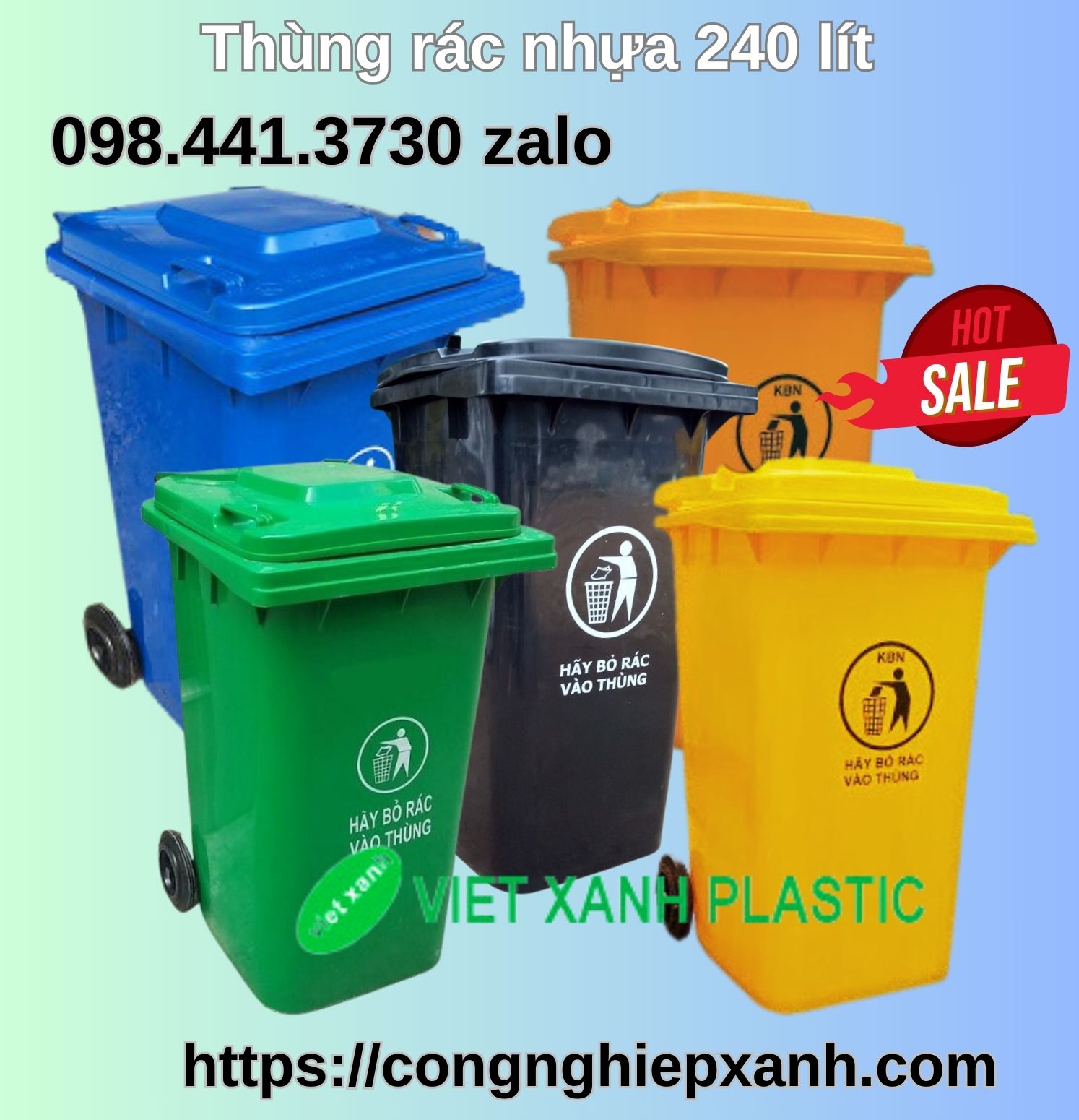 Thùng rác nhựa 240L