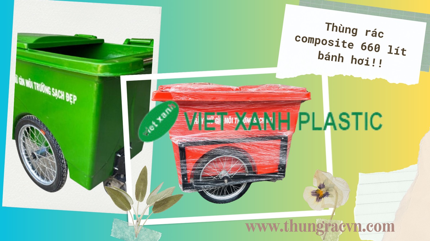 Thùng rác composite 660 lít